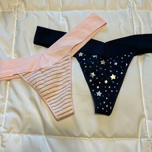 Two pairs of thong panties size large